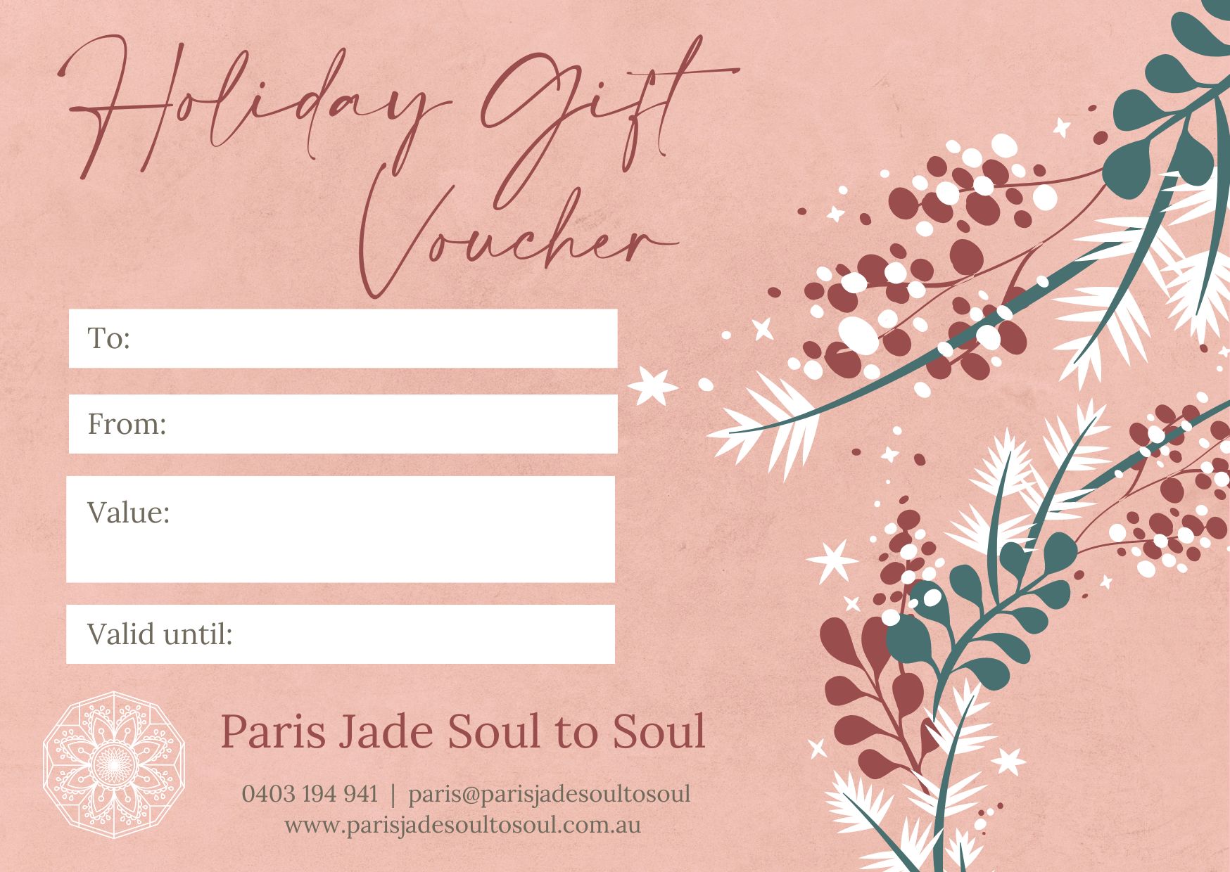 gift voucher | gift certificate | soulful gift